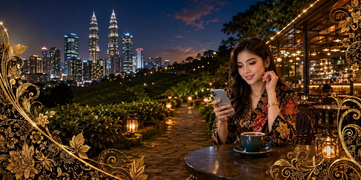 Antara muka kasino mudah alih di Petaling Jaya dengan motif batik Malaysia